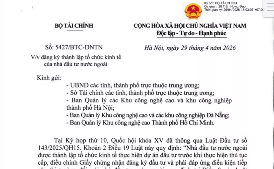 Nhà đầu tư nước ngoài có thể thành lập doanh nghiệp trước khi xin IRC? Phân tích quy định mới theo Công văn 5427/BTC-DNTN