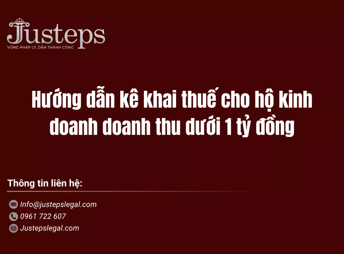 Hướng dẫn kê khai thuế cho hộ kinh doanh doanh thu dưới 1 tỷ đồng